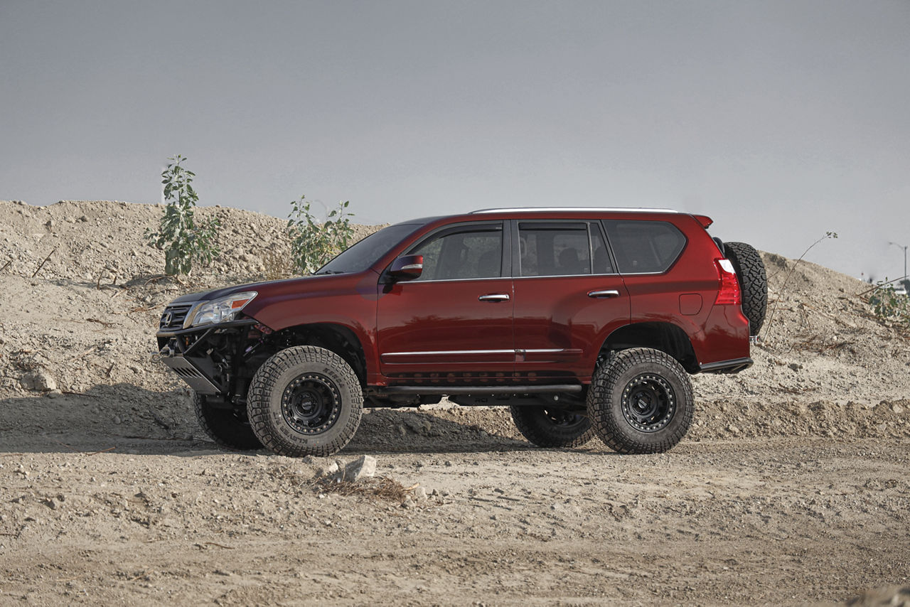 2014 Lexus GX460 KMC TANK BEADLOCK Black Wheel Pros